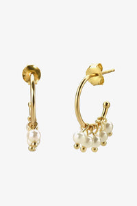 Pearl 925 Sterling Silver C-Hoop Earrings - Pahabu