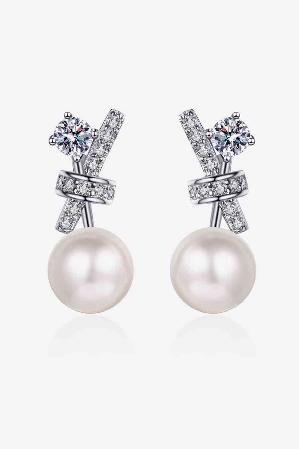 Pearl Moissanite Stud Earrings - Pahabu