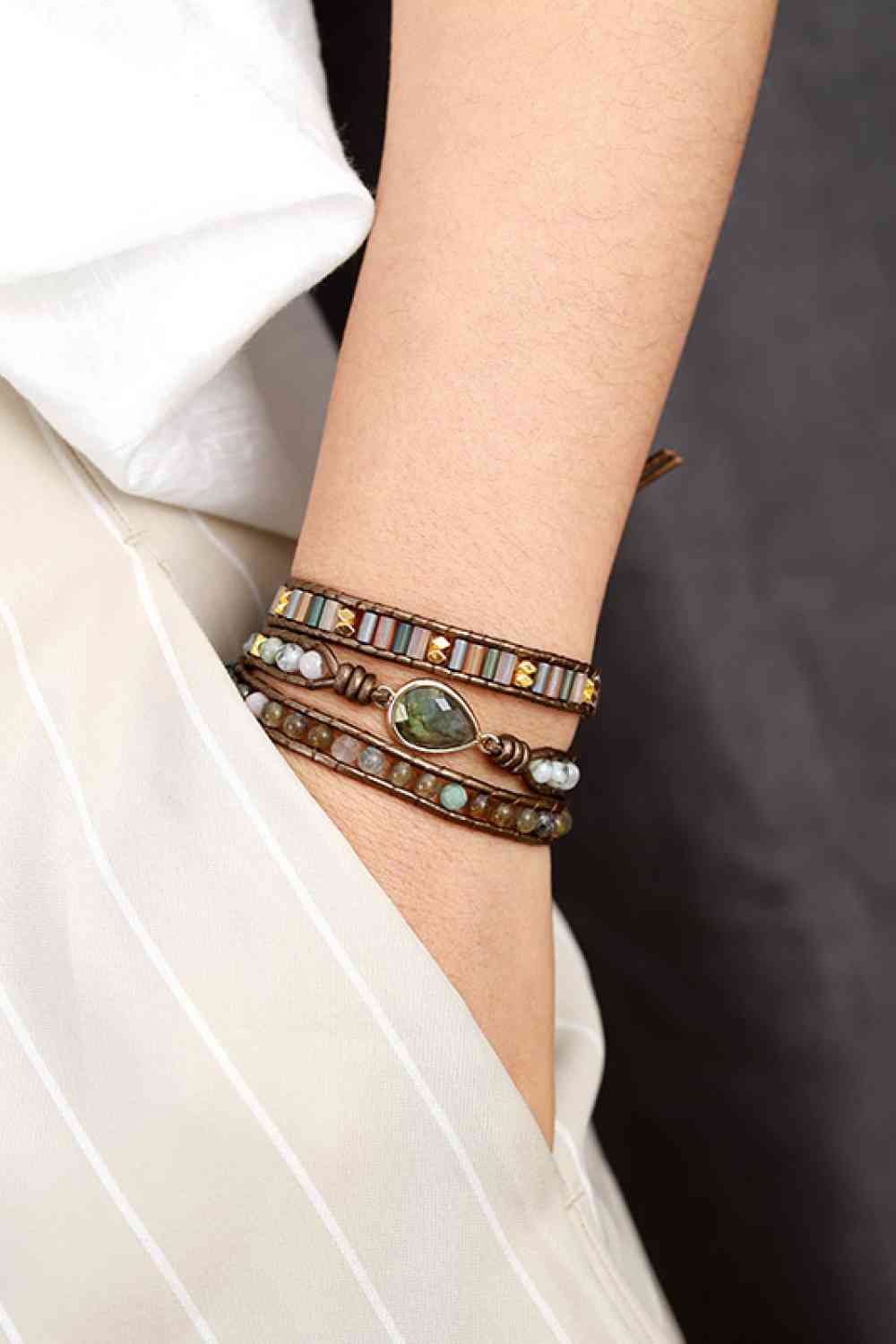 Handmade Triple Layer Beaded Bracelet - Pahabu