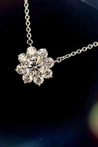 1 Carat Moissanite Floral Pendant Necklace - Pahabu - Women Fashion & Jewelry