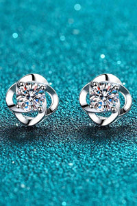 It's Your Day Moissanite Rhodium-Plated Stud Earrings - Pahabu