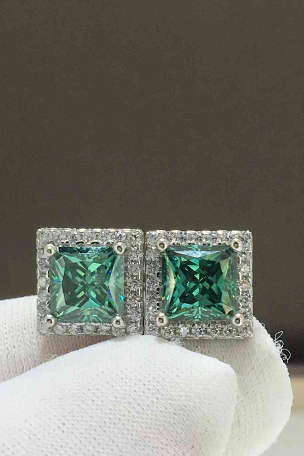 2 Carat Moissanite Square Stud Earrings - Pahabu