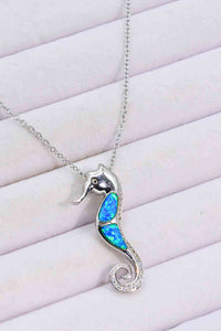 Opal Seahorse 925 Sterling Silver Necklace - Pahabu