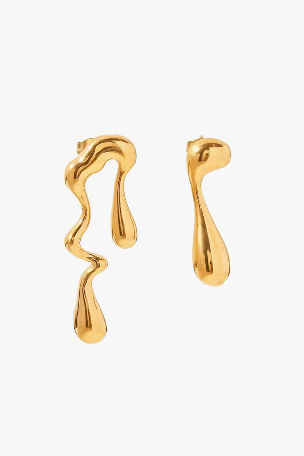 18K Gold Plated Geometric Mismatched Earrings - Pahabu