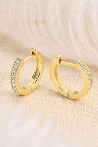 Inlaid Moissanite Hoop Earrings - Pahabu