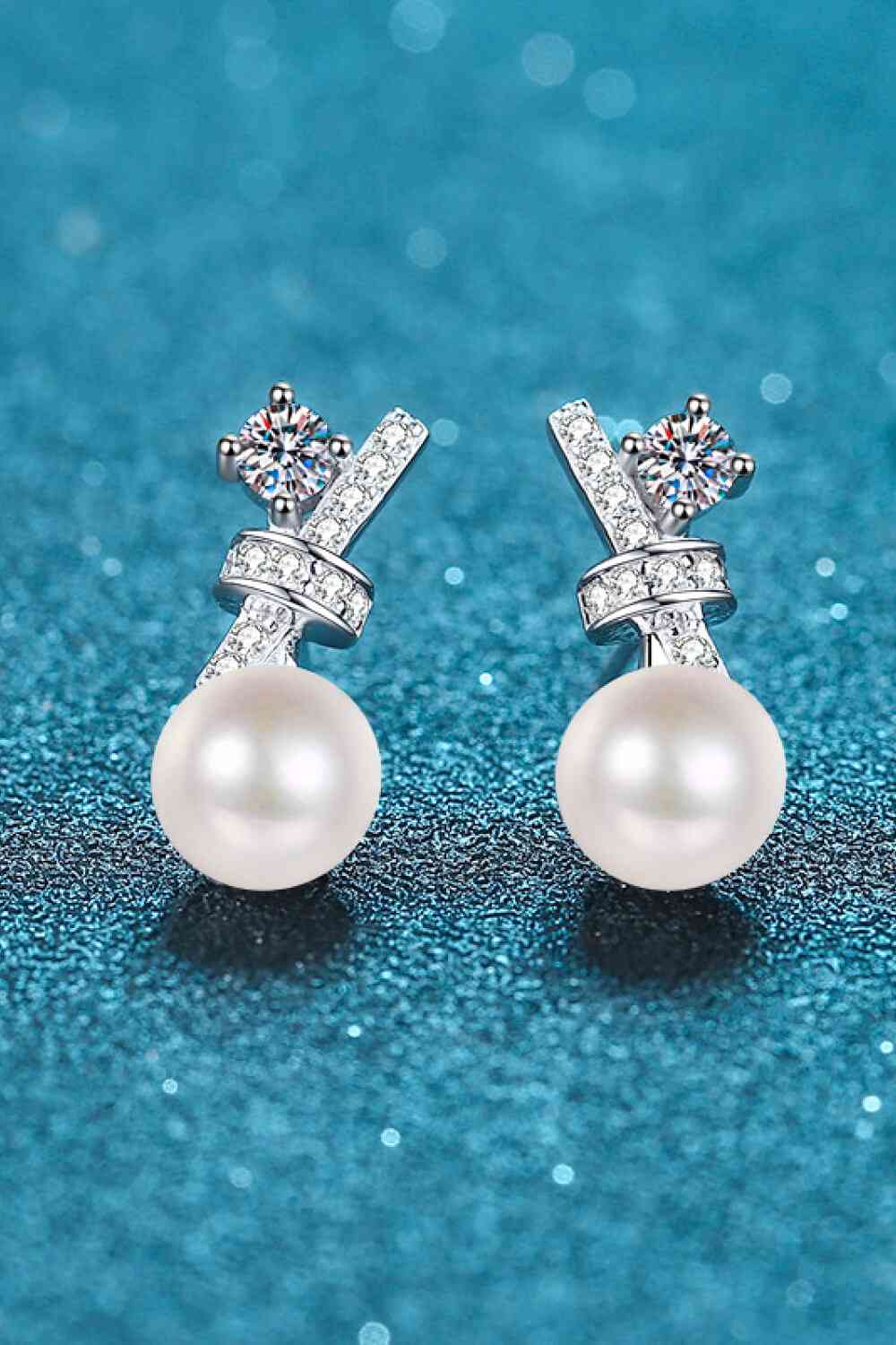 Pearl Moissanite Stud Earrings - Pahabu