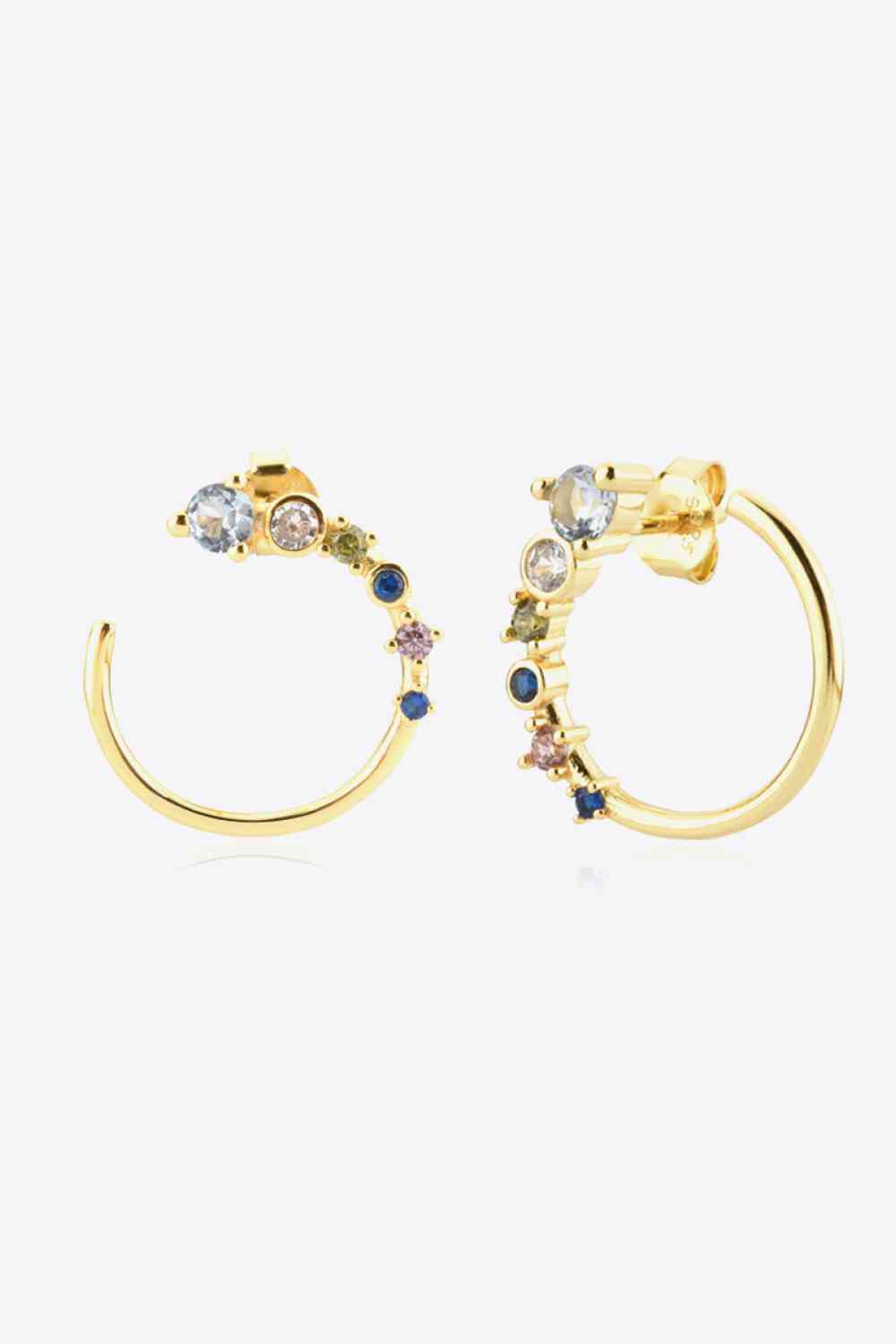 18K Gold-Plated 925 Sterling Silver C-Hoop Earrings - Pahabu