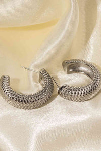 Stainless Steel Scale C-Hoop Earrings - Pahabu