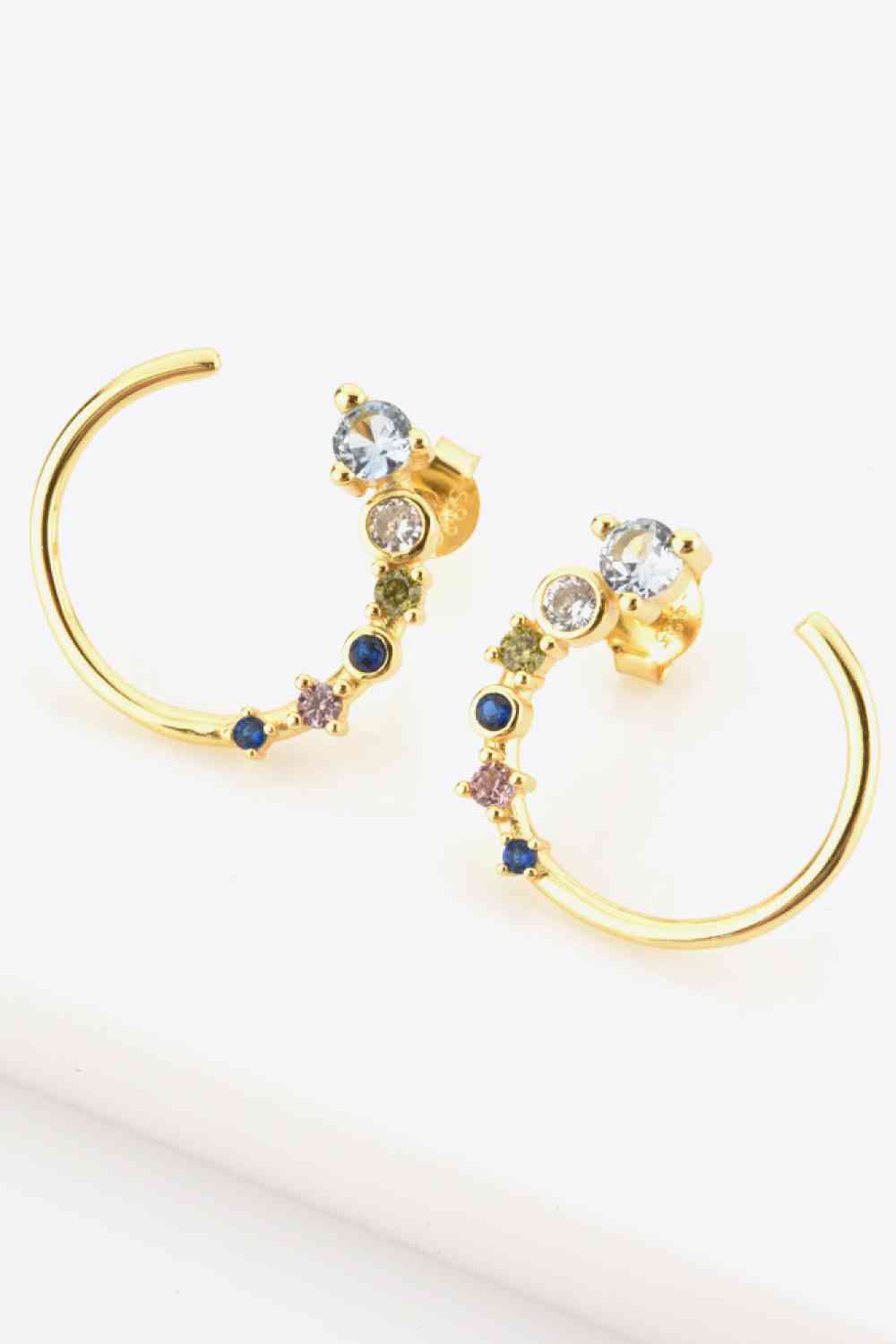 18K Gold-Plated 925 Sterling Silver C-Hoop Earrings - Pahabu