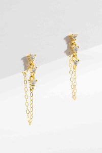 Zircon 925 Sterling Silver Chain Earrings - Pahabu