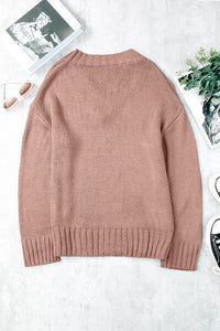 V-Neck Dropped Shoulder Sweater - Pahabu