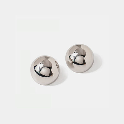 Hemispherical Stainless Steel Clip On Earrings - Pahabu