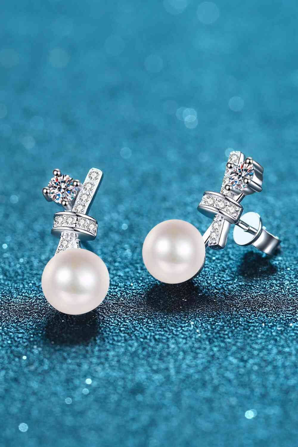 Pearl Moissanite Stud Earrings - Pahabu