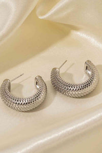 Stainless Steel Scale C-Hoop Earrings - Pahabu