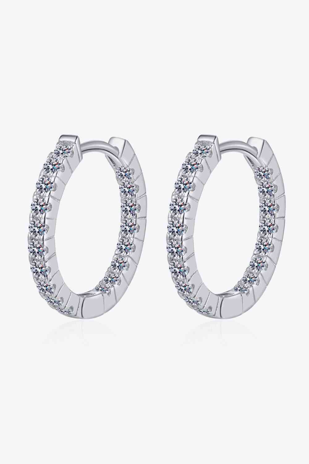 Moissanite 925 Sterling Silver Huggie Earrings - Pahabu