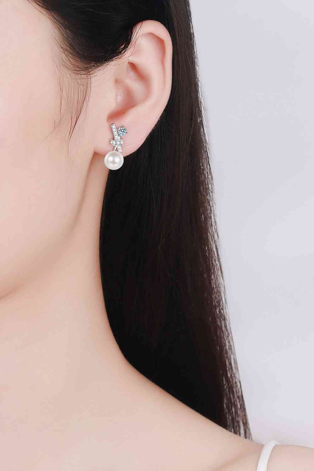 Pearl Moissanite Stud Earrings - Pahabu