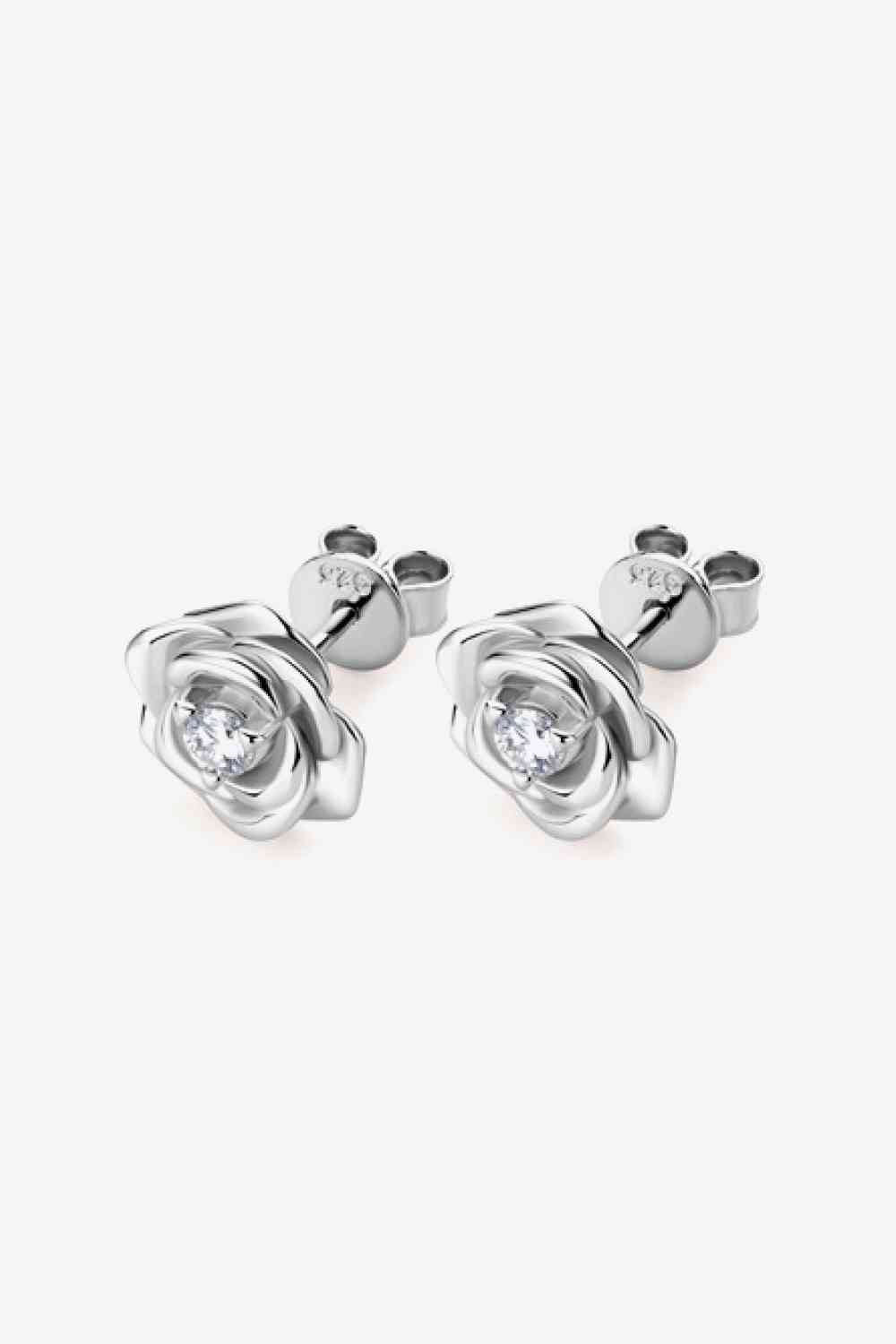 Adored Moissanite Flower 925 Sterling Silver Earrings - Pahabu