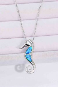 Opal Seahorse 925 Sterling Silver Necklace - Pahabu