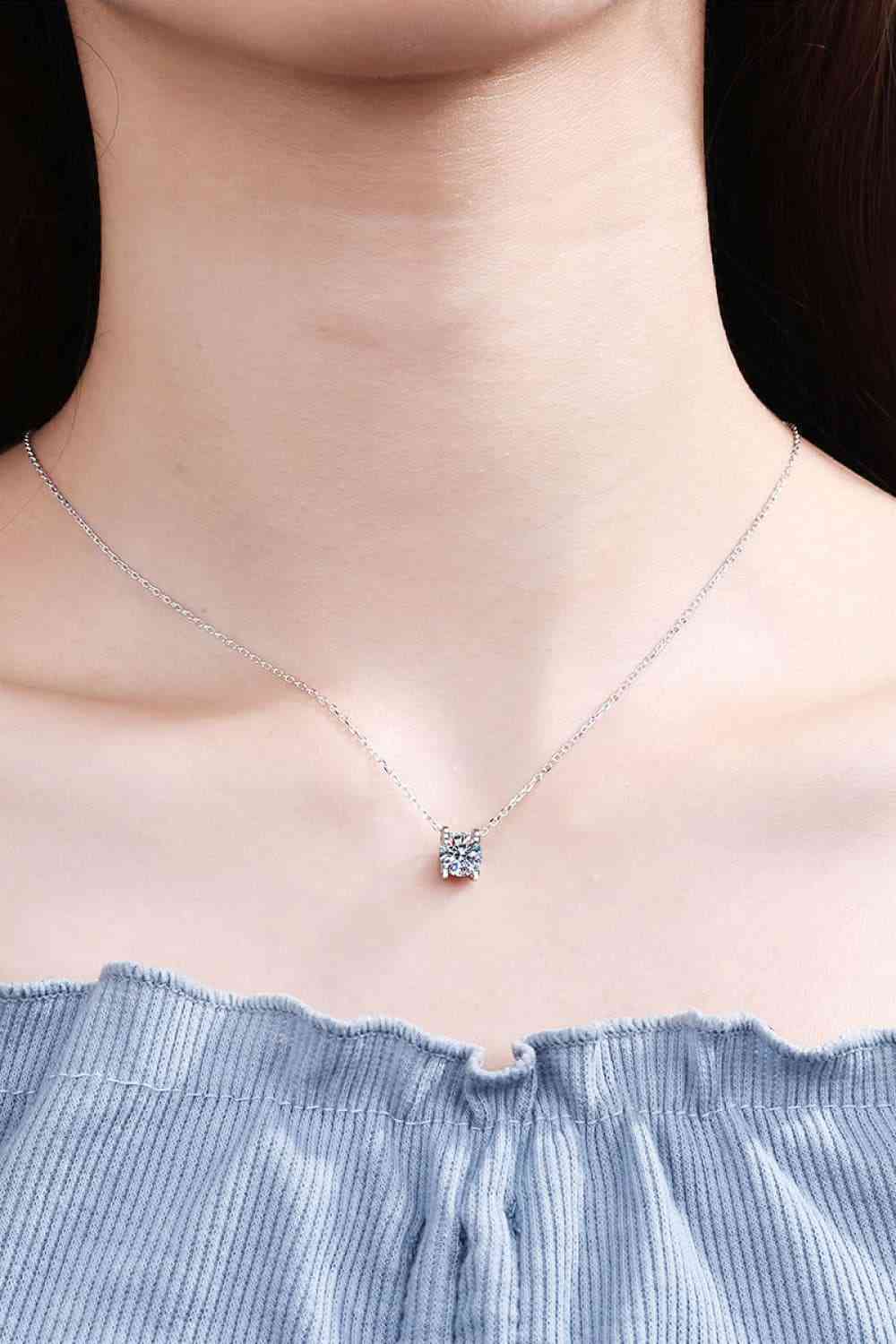 Moissanite 925 Sterling Silver Necklace - Pahabu