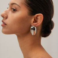 Stainless Steel Teardrop Stud Earrings - Pahabu