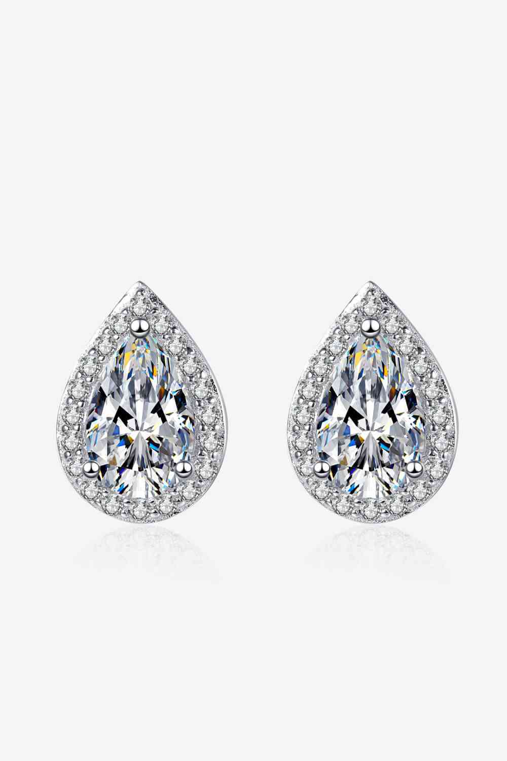 Moissanite Teardrop Stud Earrings - Pahabu