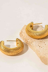 Stainless Steel Scale C-Hoop Earrings - Pahabu