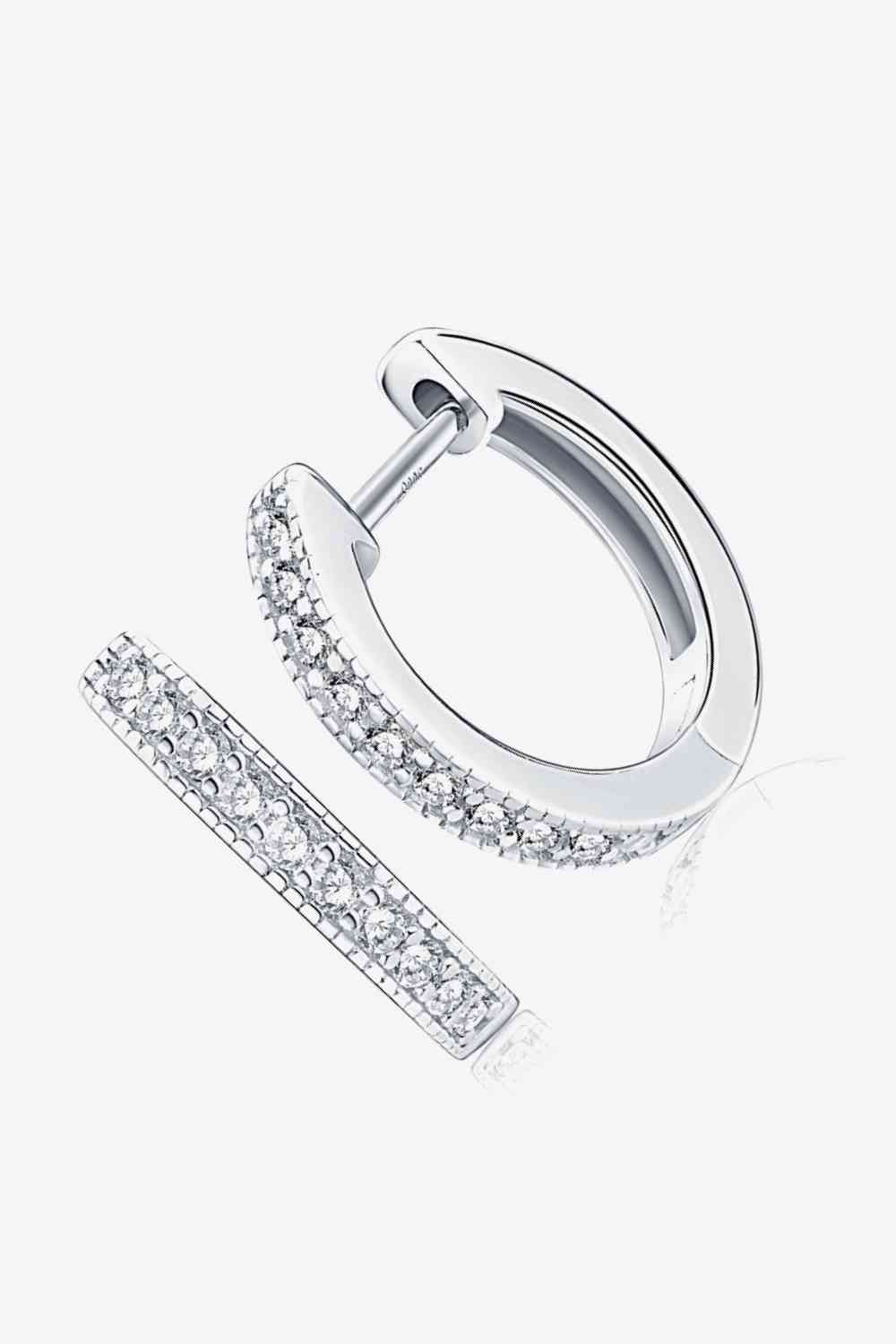 Inlaid Moissanite Hoop Earrings - Pahabu